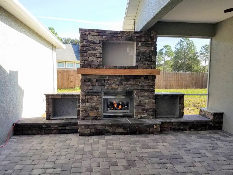 outdoor kitchen florida stone fireplace